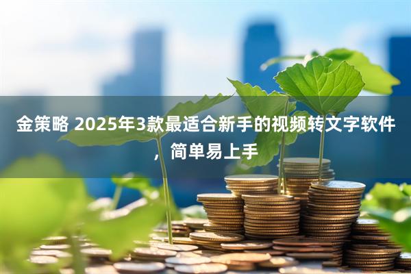 金策略 2025年3款最适合新手的视频转文字软件，简单易上手
